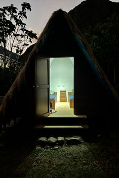 view of the andean huts by night