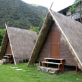 close-up view of the outside of the andean huts