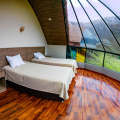 view of the landscape from inside the mountain sky view