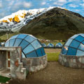 Panoramic photo of the sky camp and the landscape